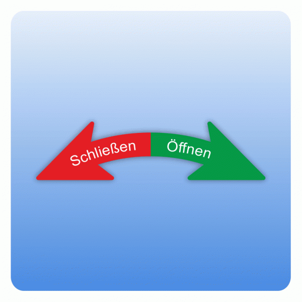 Drehrichtungspfeile gebogen Schliessen / Öffnen Aufkleber