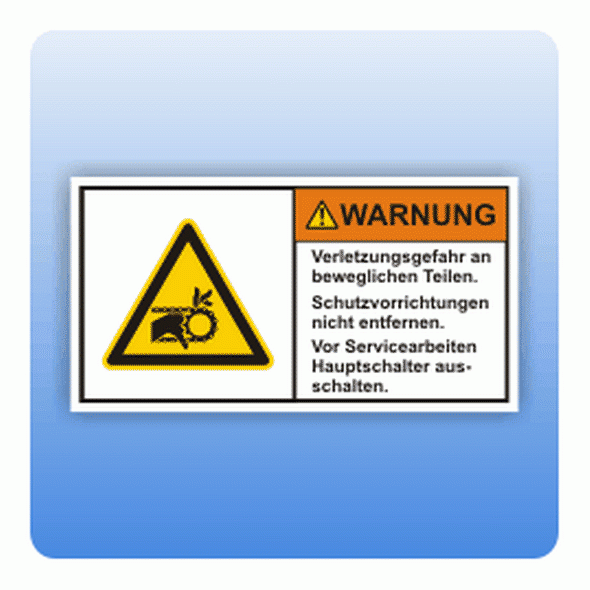 Sicherheitszeichen Verletzungsgefahr (ISO 3864-2) Aufkleber