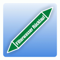 Rohrleitungskennzeichnung Filterwasser Rücklauf nach DIN 2403 Rohrleitungskennzeichnung Filterwasser Rücklauf nach DIN 2403