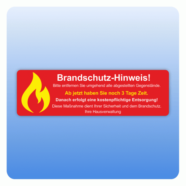 Aufkleber Brandschutz Hinweis mit Symbol Flamme