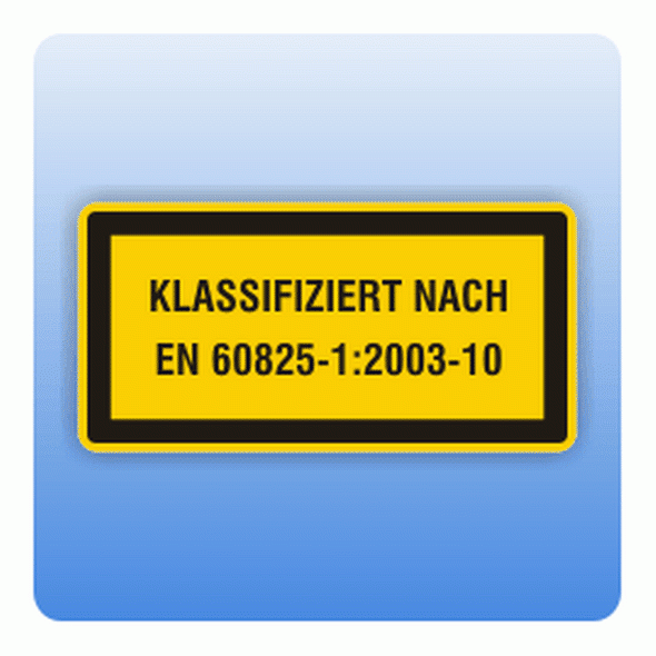 Laserkennzeichen klassifiziert nach EN 60825-1:2003-10