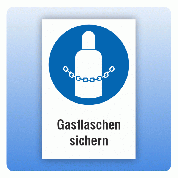 Kombi Gebotsschild M046 Gasflaschen sichern