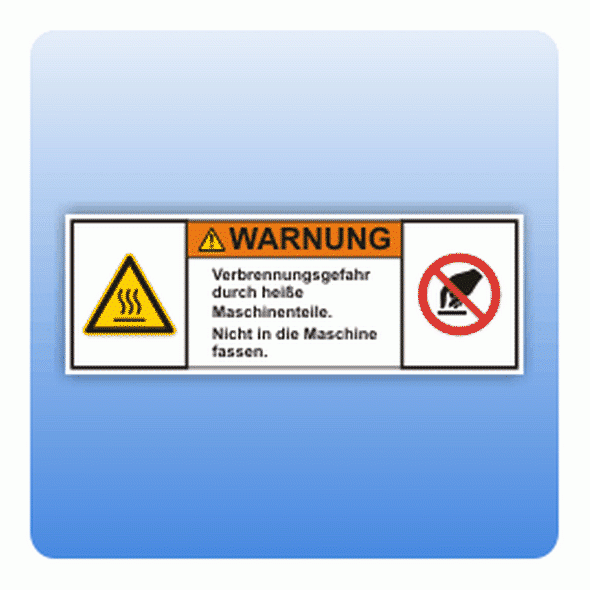 Sicherheitszeichen Verbrennungsgefahr (ISO 3864-2) Aufkleber