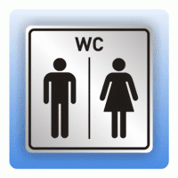 Symbolschild mit Piktogramm WC Damen Herren aus Alu