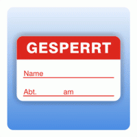 Qualitätssicherung Aufkleber "Gesperrt am" 25x40 mm in rot