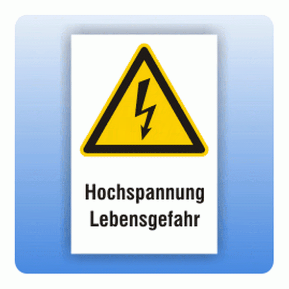 Kombi Warnschild Hochspannung Lebensgefahr