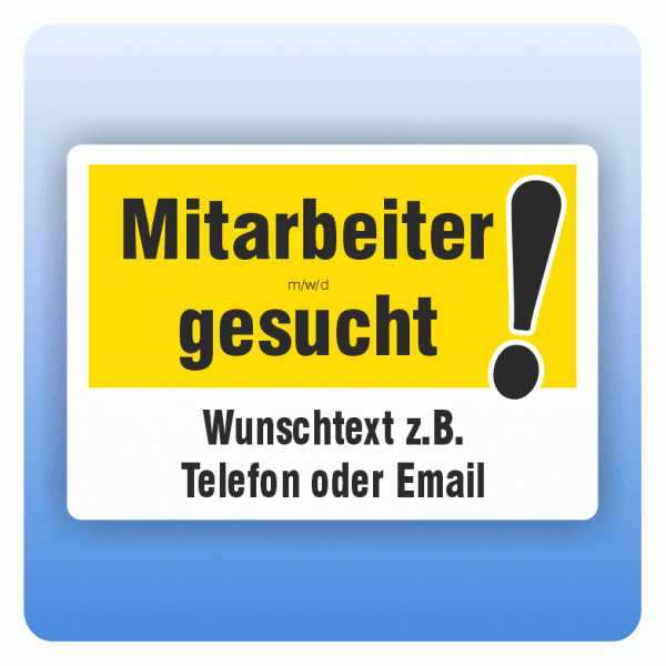 Aufkleber Schild Mitarbeiter gesucht