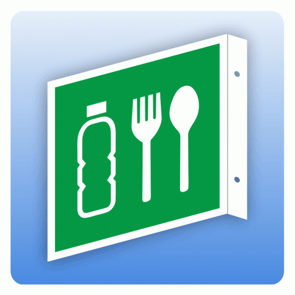 Fahnenschild Rettungszeichen E074 Notfallration ISO 7010