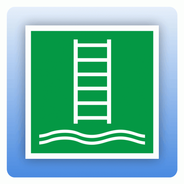 Rettungszeichen E053 Einbootungsleiter ISO 7010