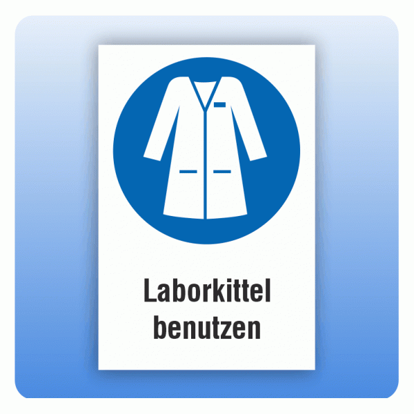 Kombi Gebotsschild M059 Laborkittel benutzen