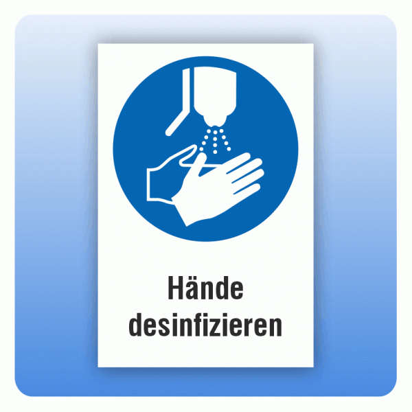 Kombi Gebotsschild M061 Hände desinfizieren