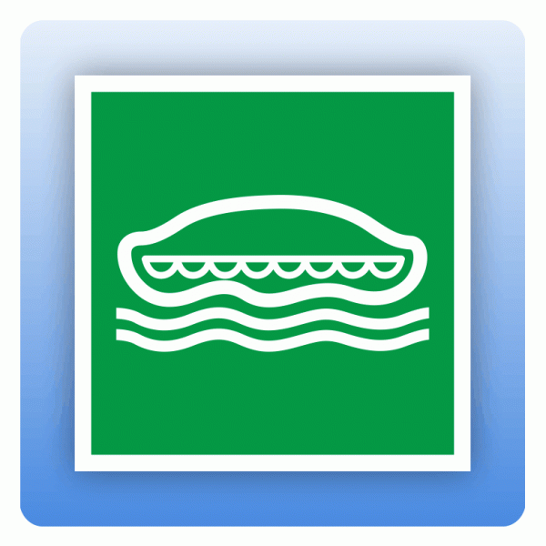 Aufkleber Rettungszeichen E036 Rettungsboot ISO 7010