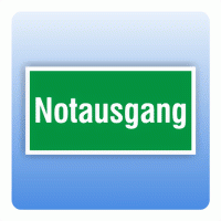 Banner für Bauzaun Notausgang