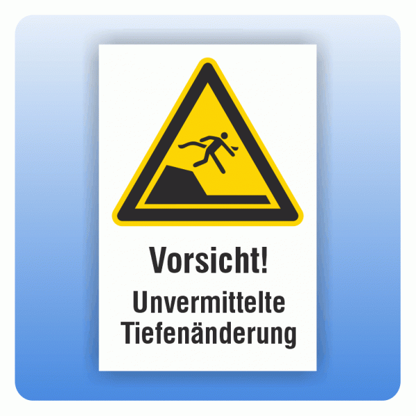 Kombi Warnschild Vorsicht Unvermittelte Tiefenänderung W050