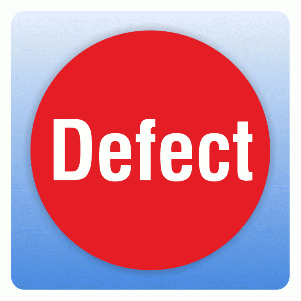 Qualitätssicherung Aufkleber "Defect" rund in rot