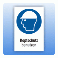 Kombi Gebotsschild Kopfschutz benutzen M014