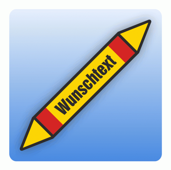 Rohrleitungskennzeichnung Wunschtext nach DIN 2403