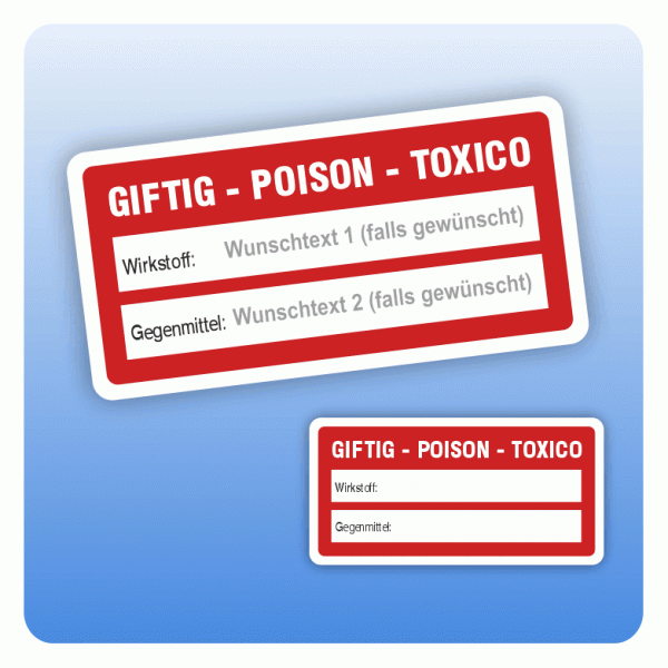 Aufkleber Giftig Poison Toxico