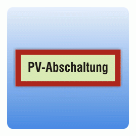 Feuerwehrzeichen PV-Abschaltung nach DIN 4066