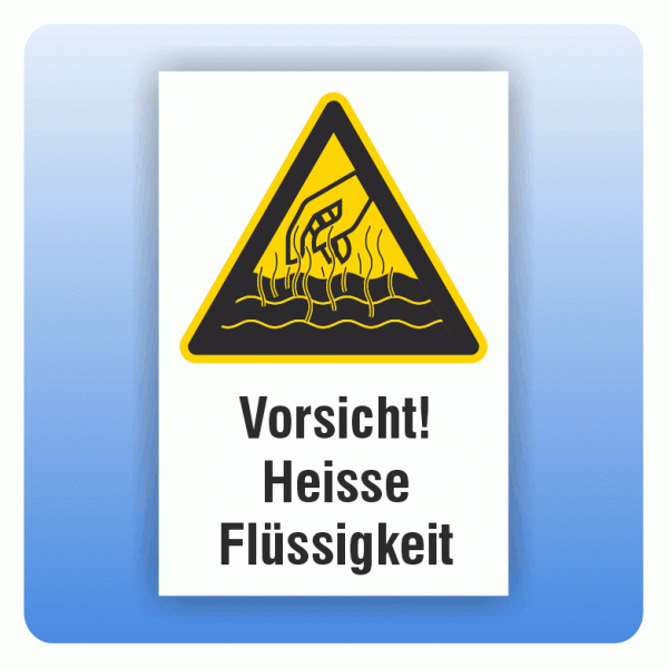 Kombi Warnschild Vorsicht Heisse Flüssigkeit