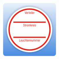 Stromkreisbezeichnung Leuchtennummer vorgedruckt blanko (3 Felder)