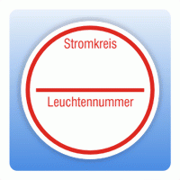 Stromkreisbezeichnung Leuchtennummer vorgedruckt blanko (2 Felder)