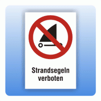 Kombi Verbotsschild Strandsegeln verboten P067
