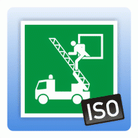 Aufkleber Rettungszeichen Rettungsausstieg ISO 7010