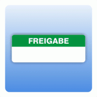 Qualitätssicherung Aufkleber "Freigabe" 15x40 mm in grün