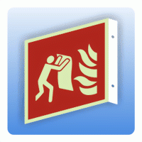 Fahnenschild Internationales Brandschutzzeichen F016 Feuerlöschdecke ISO 7010