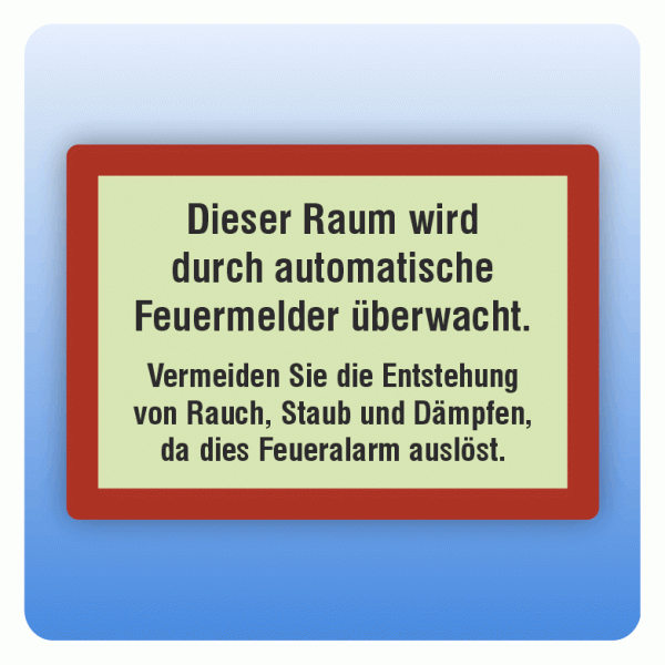 Feuerwehrzeichen Raum wird durch automatische Feuermelder überwacht