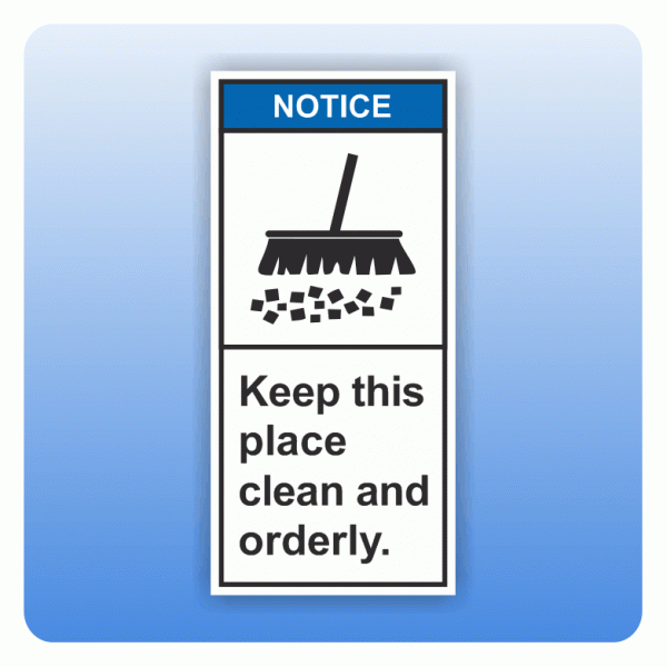 Sicherheitszeichen Keep this place clean (ANSI Z535) Aufkleber