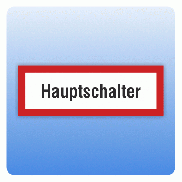 Aufkleber Feuerwehrzeichen Hauptschalter nach DIN 4066