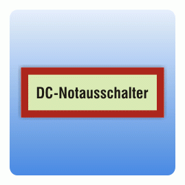 Feuerwehrzeichen DC-Notausschalter nach DIN 4066