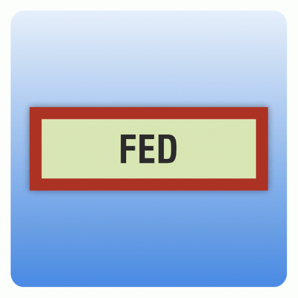 Feuerwehrzeichen FED (Feuerwehreindatzdepot) nach DIN 4066