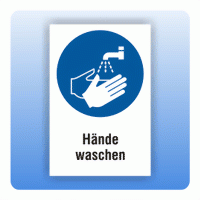 Kombi Gebotsschild Hände waschen M011