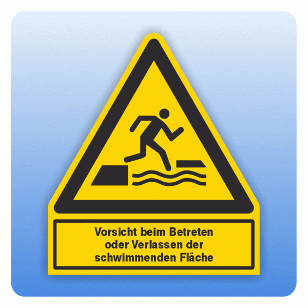Kombi Warnsymbol W068 Warnung vor ins Wasser Fallen b. Betreten o. Verlassen der schwimmenden Fläche