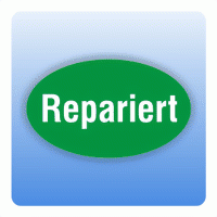 Qualitätssicherung Aufkleber "Repariert" oval in grün