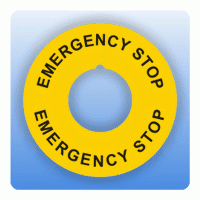 Emergency Stop Schild Aufkleber