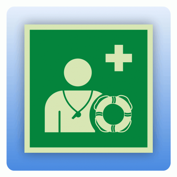 Rettungszeichen E075 Rettungsschwimmer ISO 7010