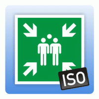 Aufkleber Rettungszeichen Sammelstelle ISO 7010