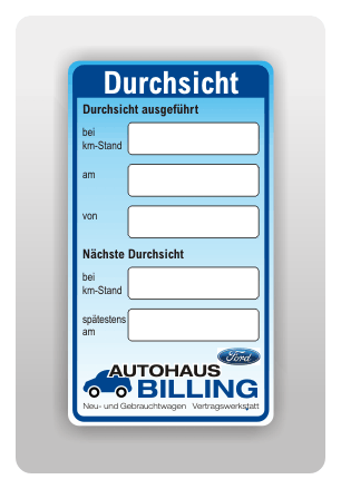 Serviceaufkleber individuell, Serviceaufkleber, PKW + LKW Kennzeichnung, Schilder und Kennzeichnungen