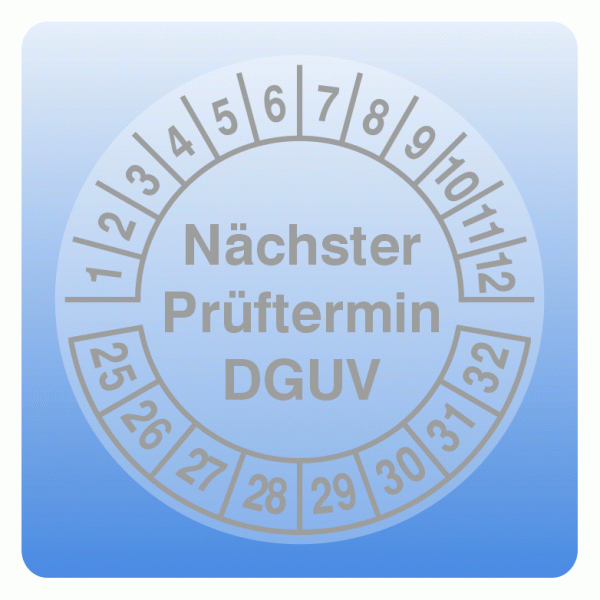 Prüfplakette dezent transparent Nächster Prüftermin DGUV