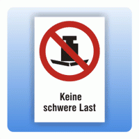 Kombi Verbotsschild Keine schwere Last P012