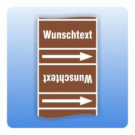 Rohrkennzeichnungsband Wunschtext braun nach DIN 2403