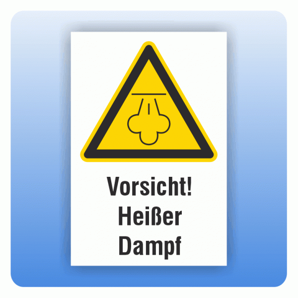 Kombi Warnschild W080 Warnung vor heißem Dampf
