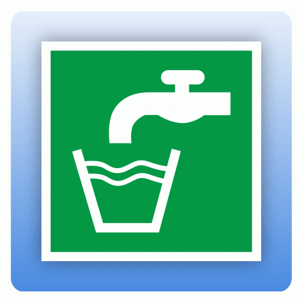 Aufkleber Rettungszeichen E015 Trinkwasser ISO 7010