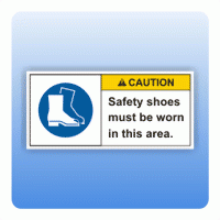 Sicherheitszeichen safety shoes (ANSI Z535) Aufkleber