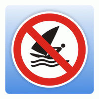 Verbotsschild P054 Windsurfen verboten