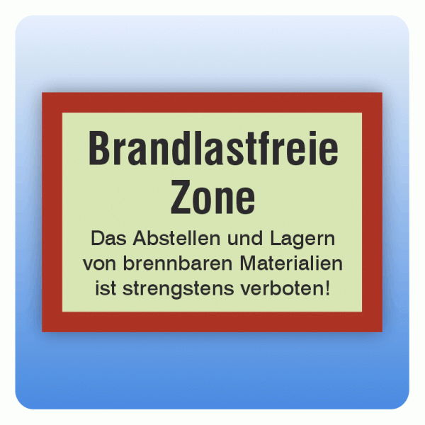 Feuerwehrzeichen Brandlastfreie Zone nach DIN 4066